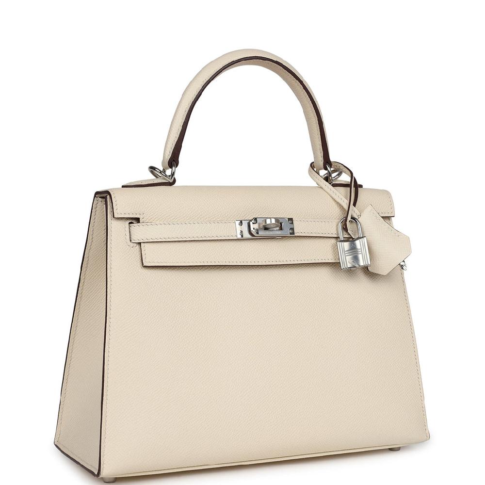 Hermes Kelly Sellier 25 Nata Verso Epsom Palladium Hardware