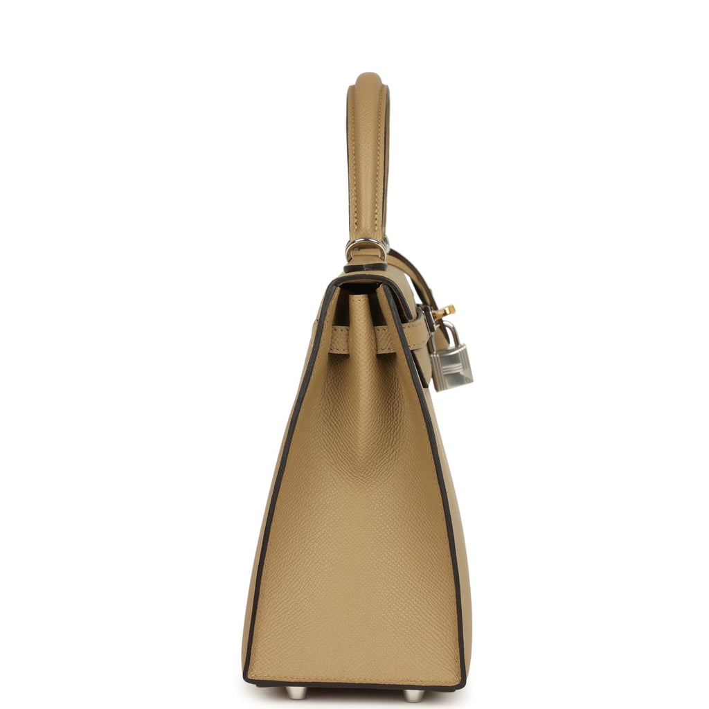 Hermes Kelly Sellier 25 Poussiere Epsom Electrum Hardware