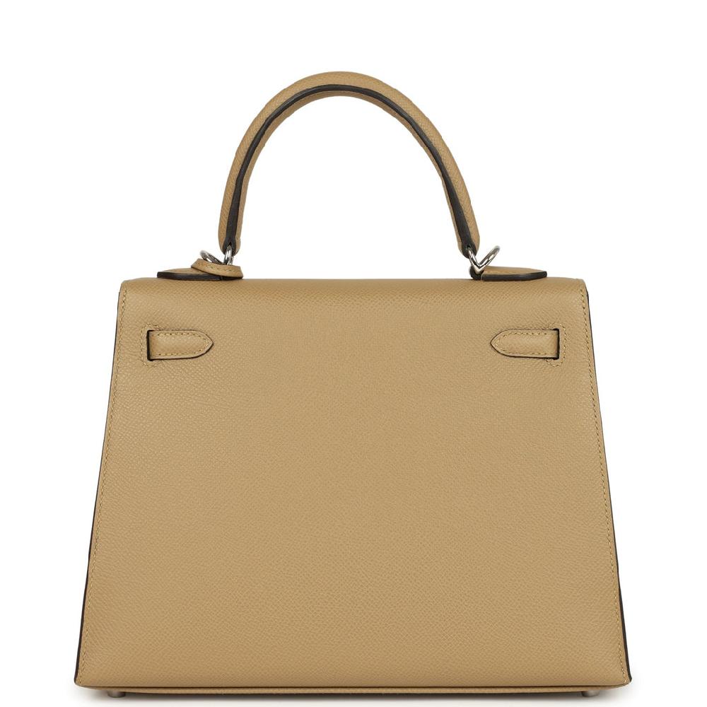 Hermes Kelly Sellier 25 Poussiere Epsom Electrum Hardware