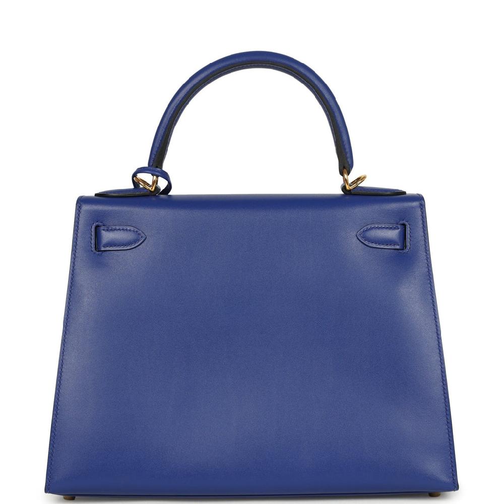 Hermes Kelly Sellier 28 Bleu Electric Tadelakt Gold Hardware