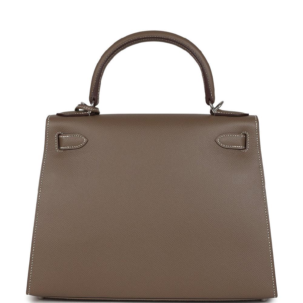 Hermes Kelly Sellier 28 Etoupe Epsom Palladium Hardware