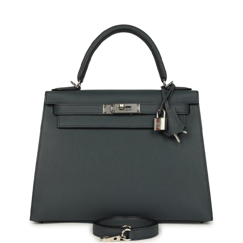 Hermes Kelly Sellier 28 Gris Misty Epsom Palladium Hardware