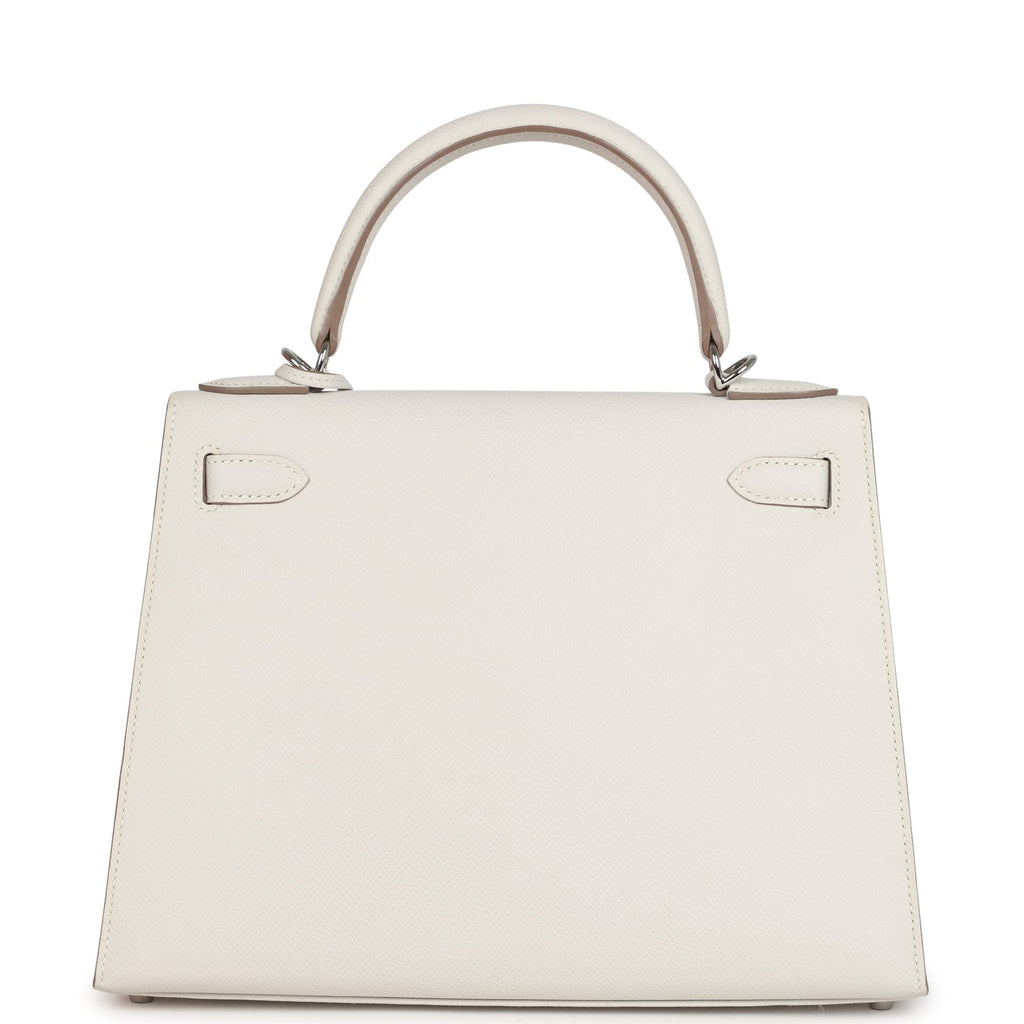 Hermes Kelly Sellier 28 Gris Pale Epsom Palladium Hardware