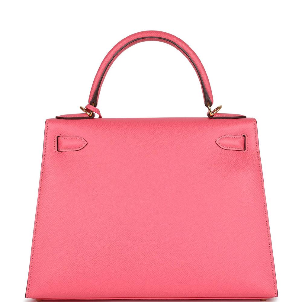 Hermes Kelly Sellier 28 Rose Azalee Epsom Gold Hardware