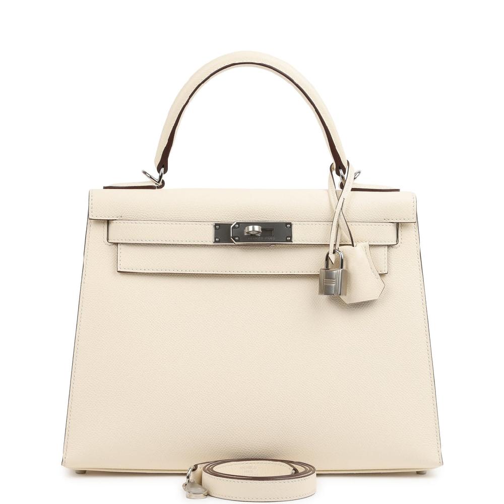 Hermes Kelly Sellier 28 Sellier Nata Verso Epsom Palladium Hardware