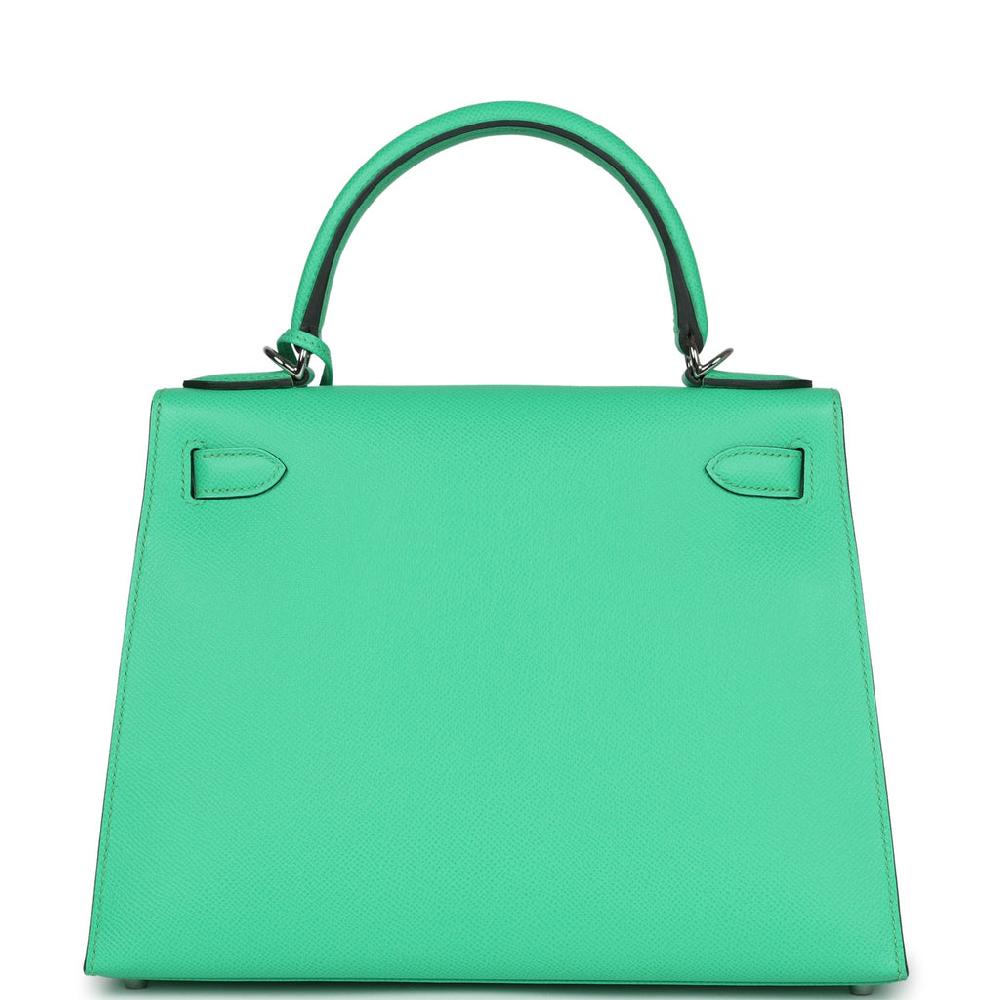 Hermes Kelly Sellier 28 Vert Comics Epsom Palladium Hardware