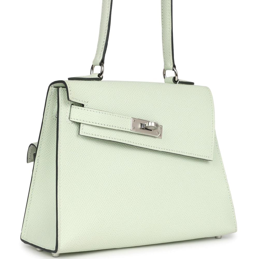 Hermes Kelly Sellier En Desordre 20 Vert Fizz Epsom Palladium Hardware
