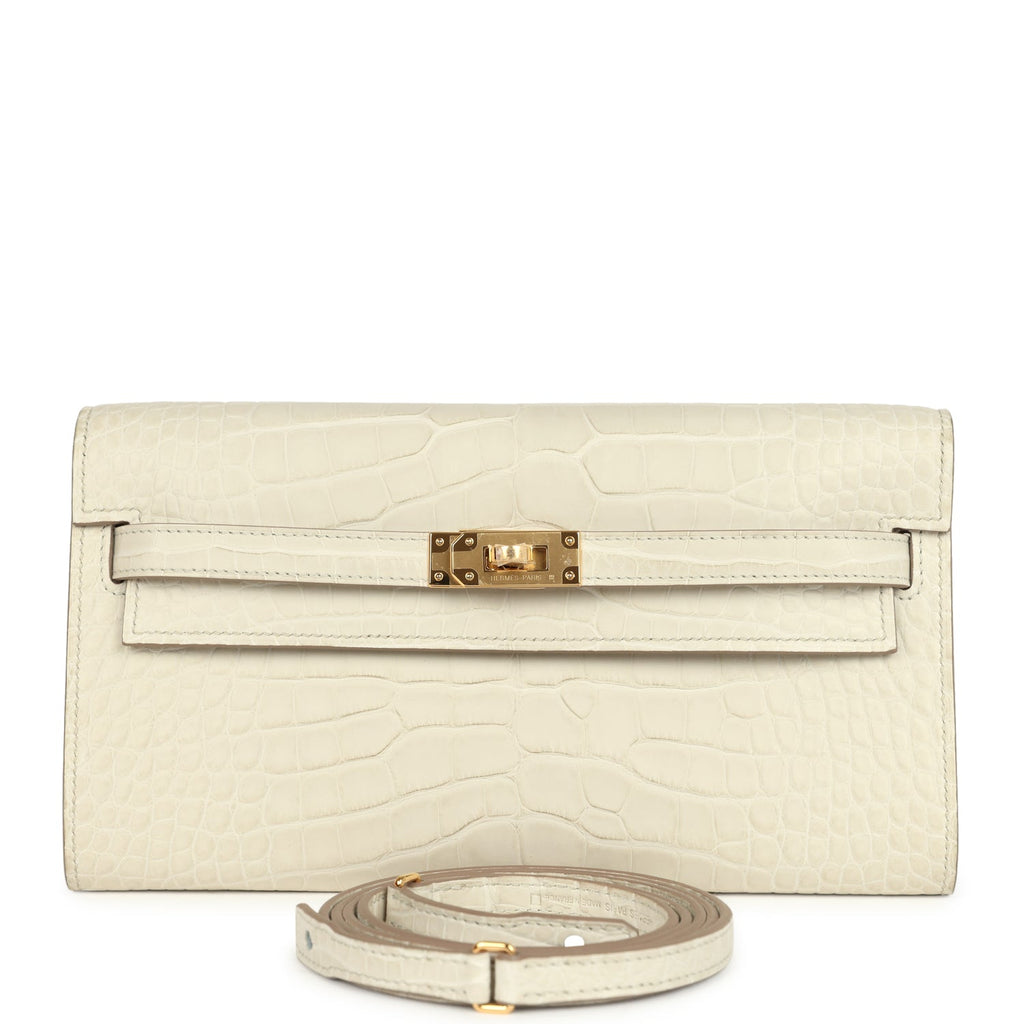 Hermes Kelly Wallet To Go Beton Matte Alligator Gold Hardware