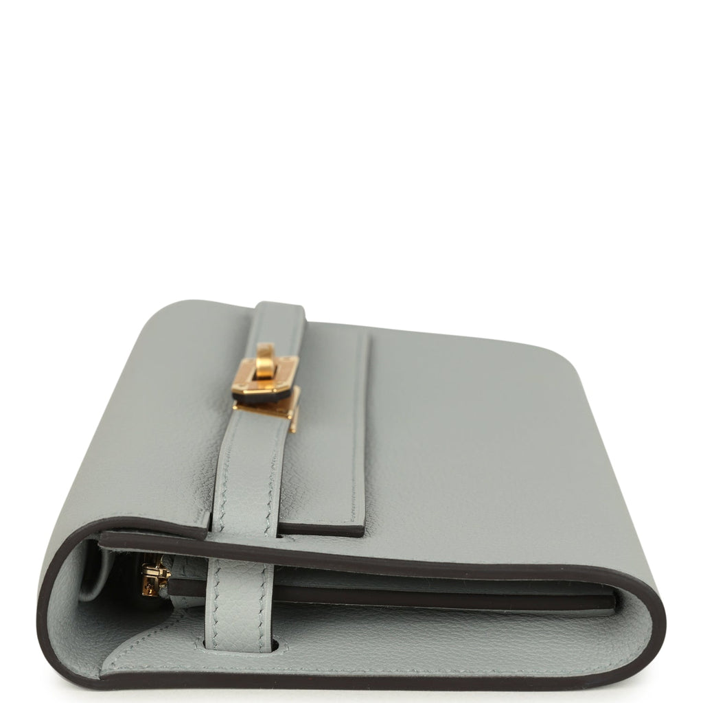 Hermes Kelly Wallet To Go Bleu Glacier Evercolor Gold Hardware
