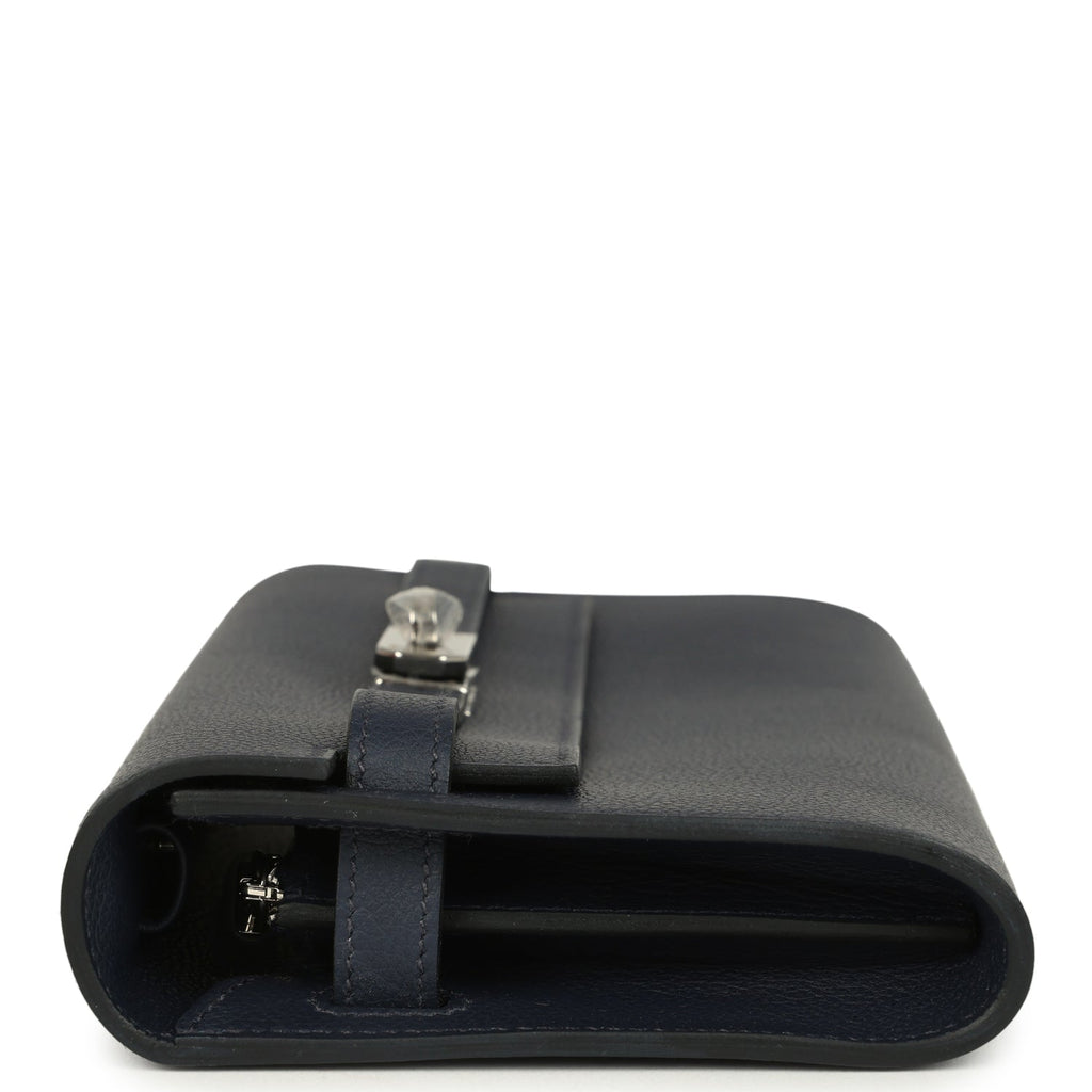 Hermes Kelly Wallet To Go Bleu Nuit Evercolor Palladium Hardware