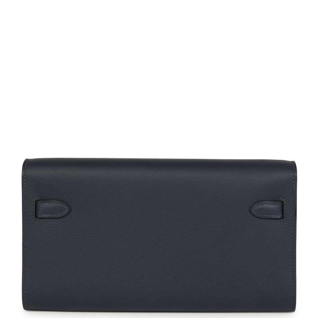 Hermes Kelly Wallet To Go Bleu Nuit Evercolor Palladium Hardware