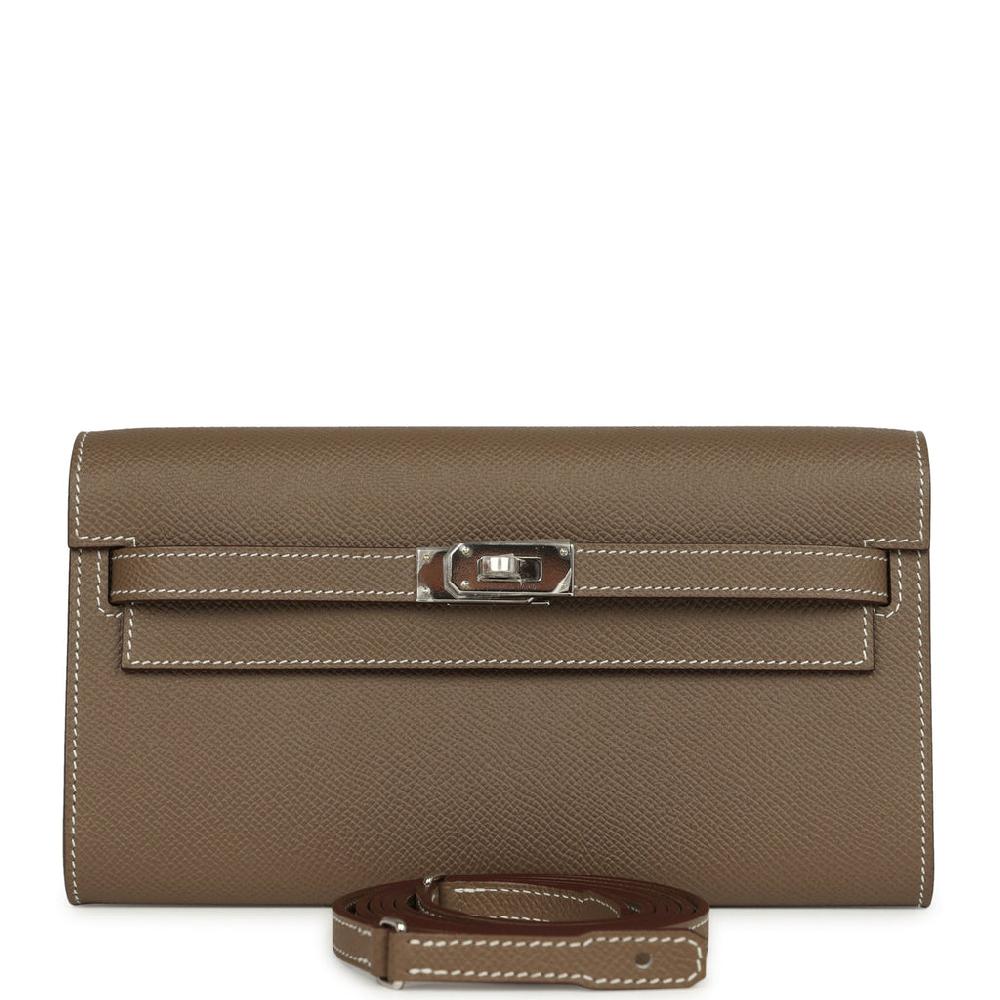 Hermes Kelly Wallet To Go Etoupe Epsom Palladium Hardware