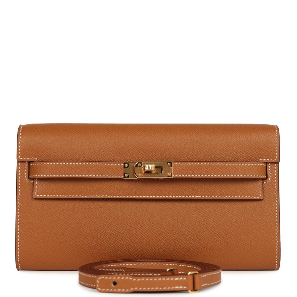 Hermes Kelly Wallet To Go Gold Epsom Gold Hardware