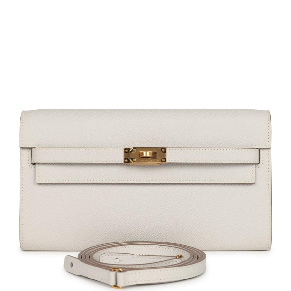 Hermes Kelly Wallet To Go Gris Pale Epsom Gold Hardware