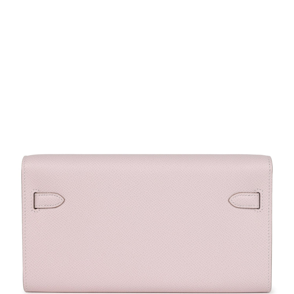 Hermes Kelly Wallet To Go Mauve Pale Epsom Palladium Hardware