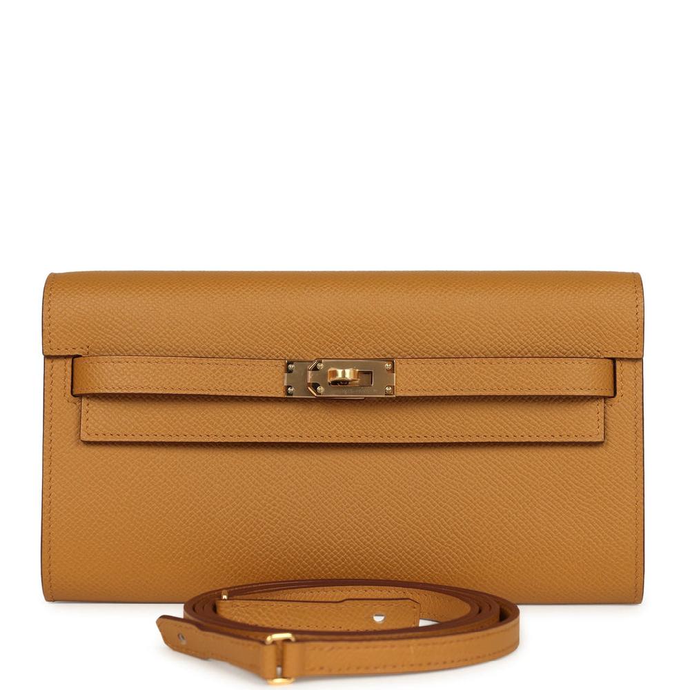 Hermes Kelly Wallet To Go Sesame Epsom Gold Hardware