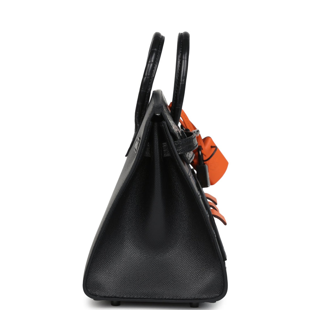 Hermes "Midnight" Faubourg Birkin Sellier 20 So Black Matte Alligator Black Hardware