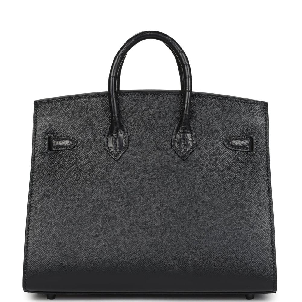 Hermes "Midnight" Faubourg Birkin Sellier 20 So Black Matte Alligator Black Hardware