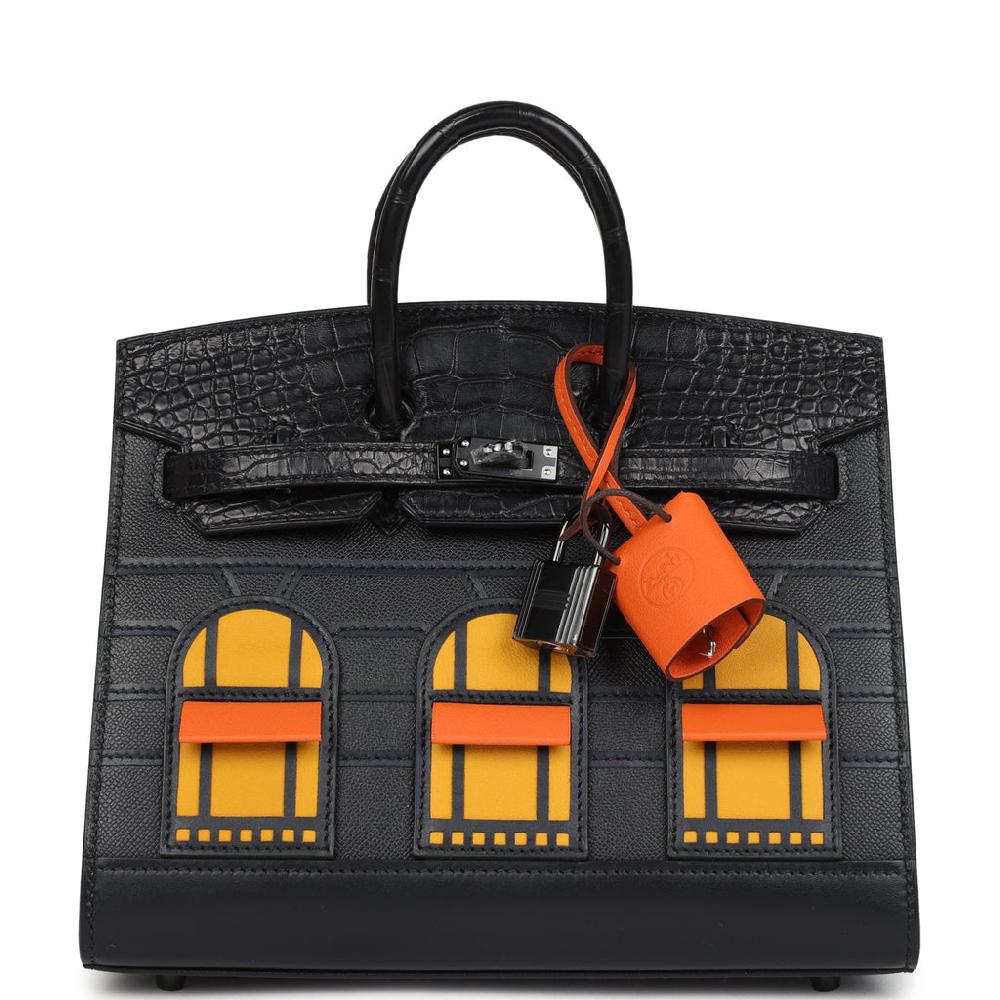 Hermes "Midnight" Faubourg Birkin Sellier 20 So Black Matte Alligator Black Hardware