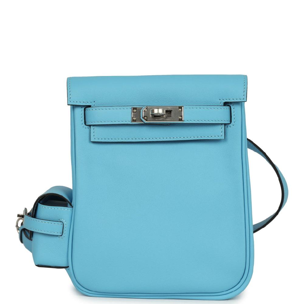 Hermes Mini Kelly Jump Backpack Celeste Swift Palladium Hardware