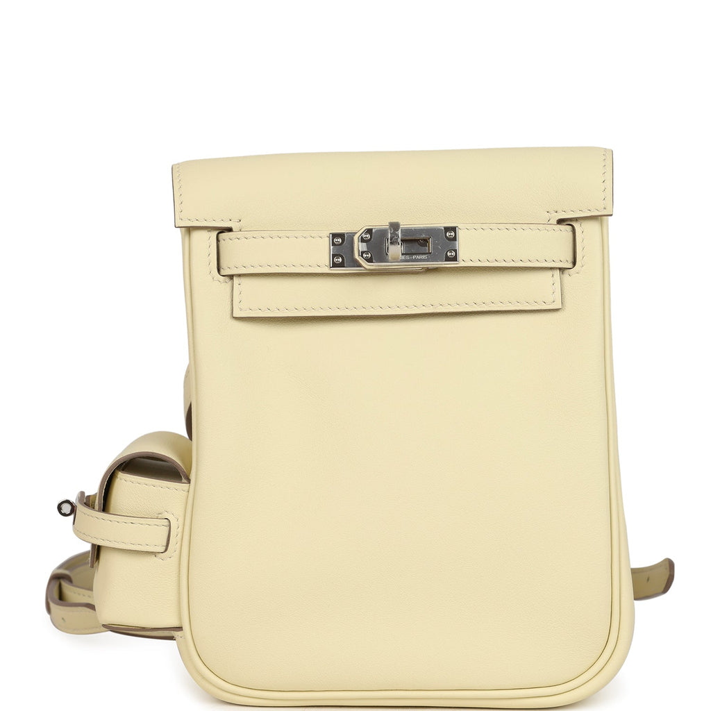 Hermes Mini Kelly Jump Backpack Jaune Milton Swift Palladium Hardware