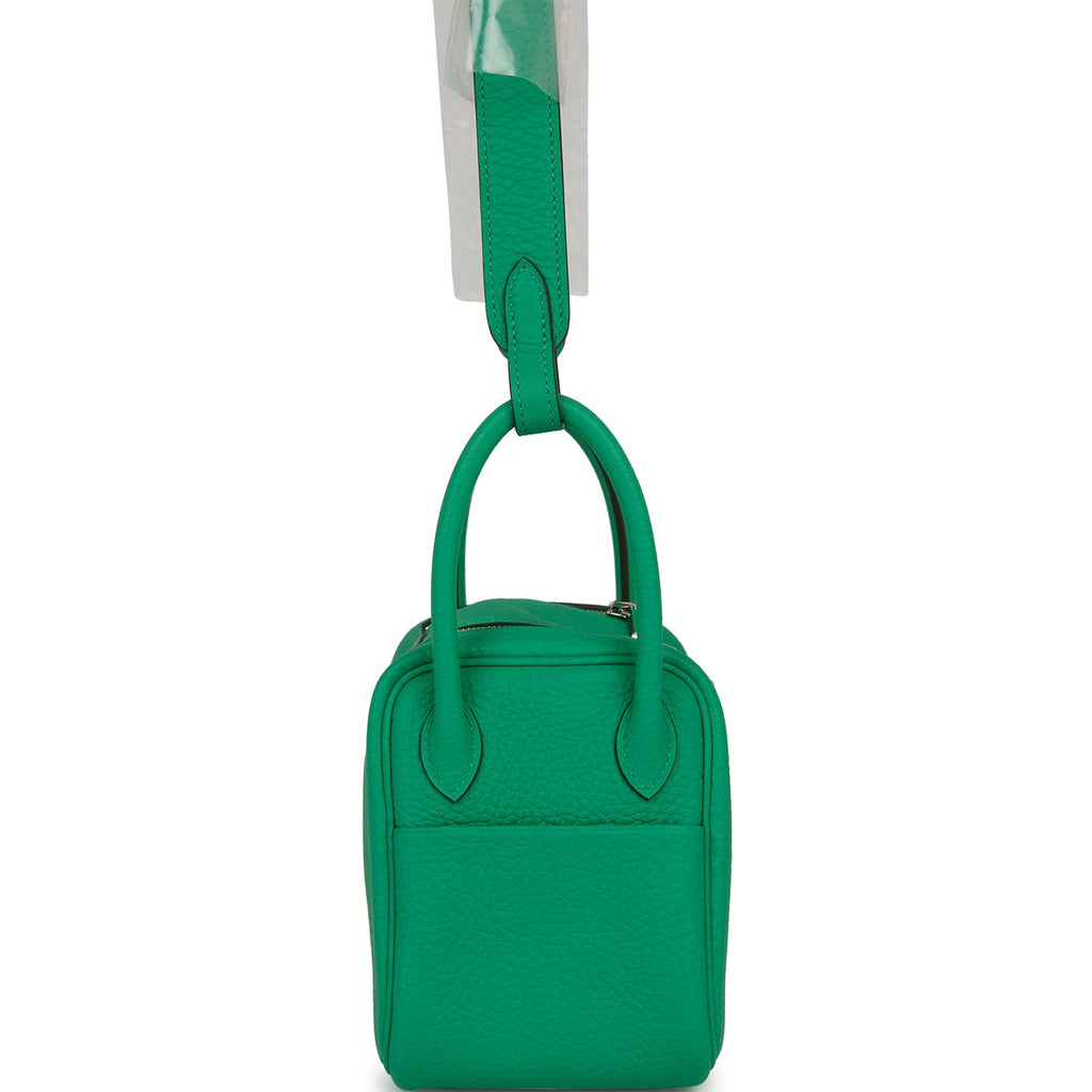 Hermes Mini Lindy Menthe Clemence Palladium Hardware