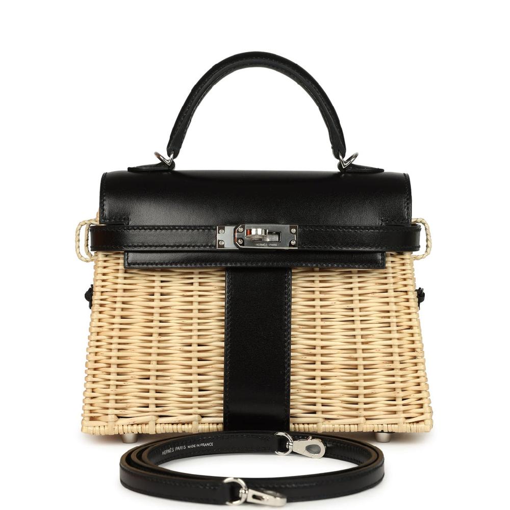 Hermes Mini Picnic Kelly 20 Black Box Palladium Hardware