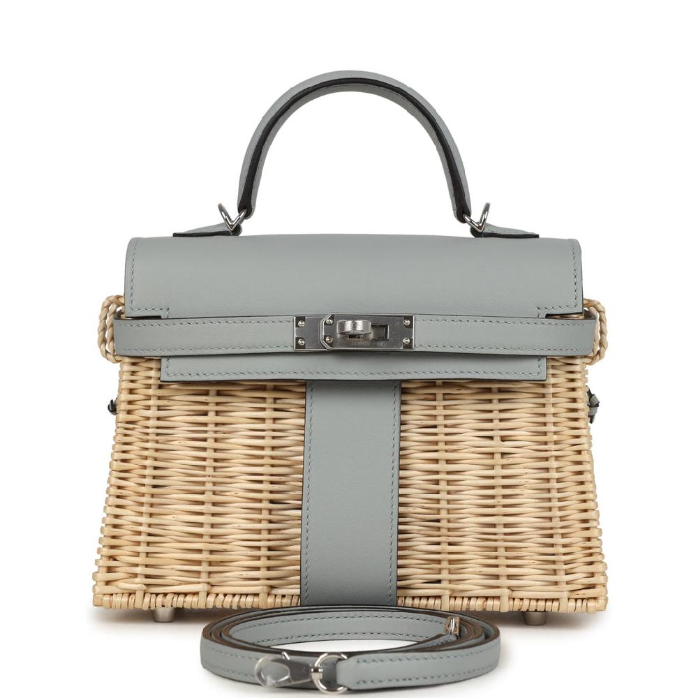 Hermes Mini Picnic Kelly 20 Bleu Glacier Swift Palladium Hardware