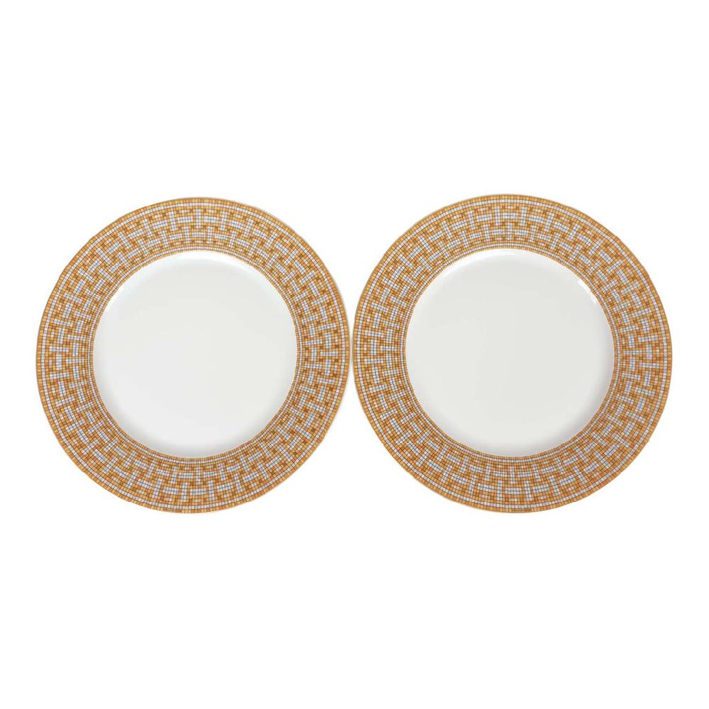 Hermes "Mosaique Au 24" Gold Dinner Plate Set