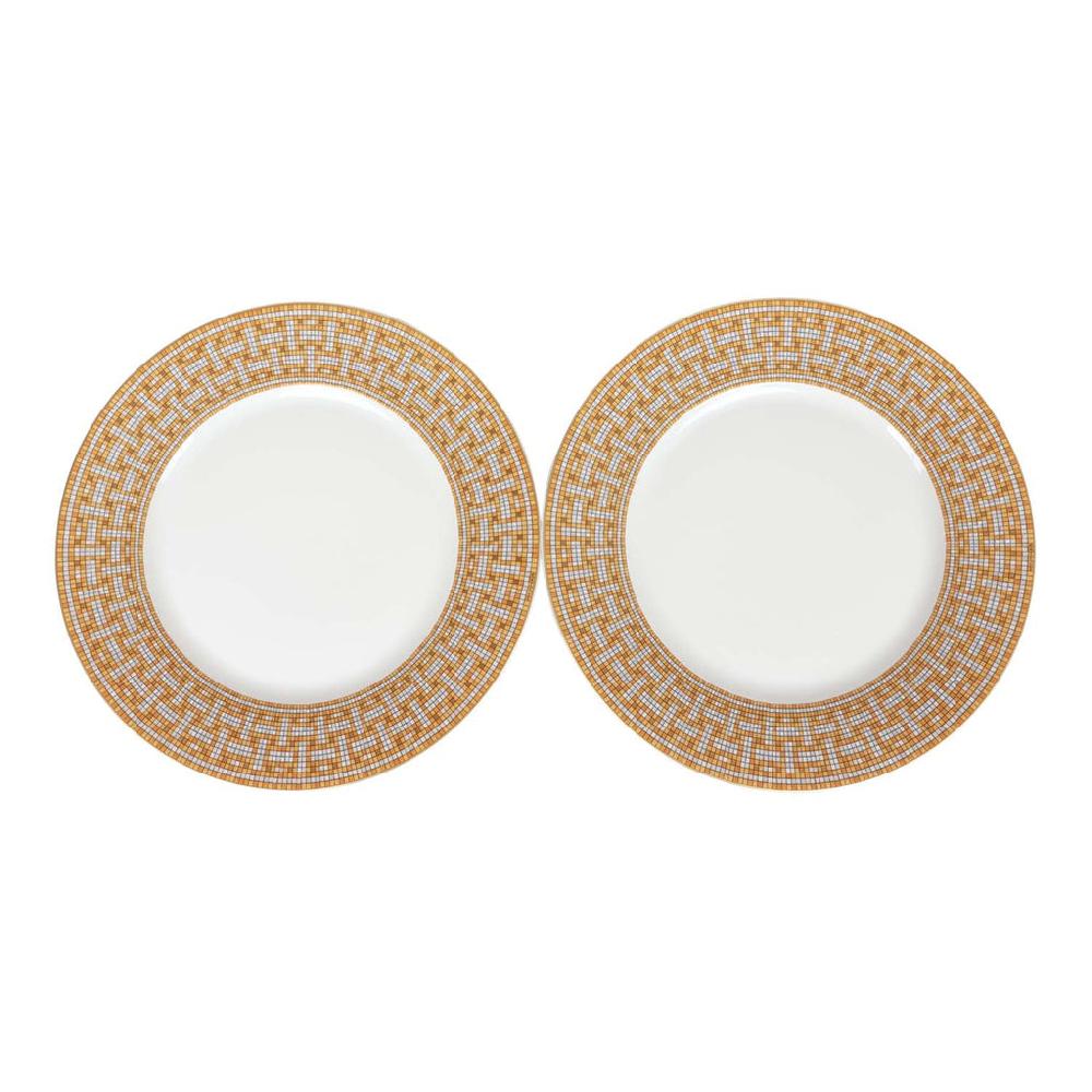 Hermes "Mosaique Au 24" Gold Dinner Plate Set