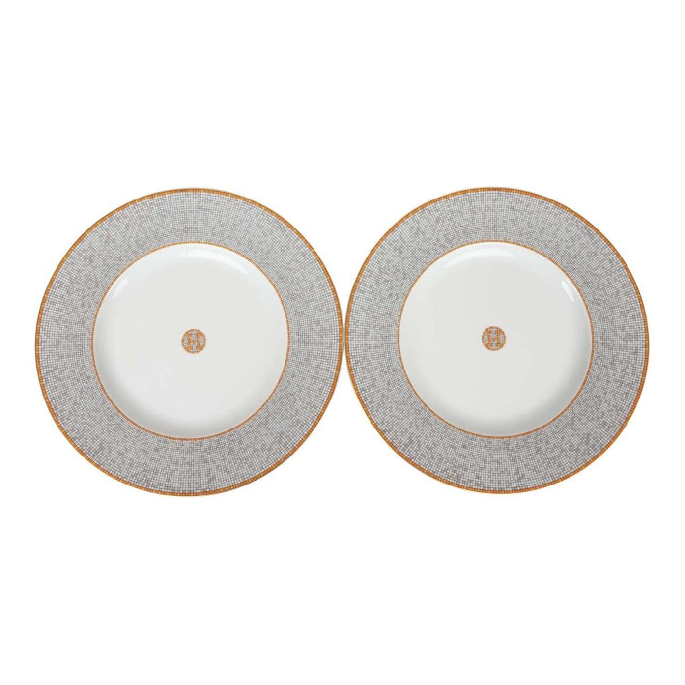 Hermes "Mosaique Au 24" Gold Presentation Plate Set