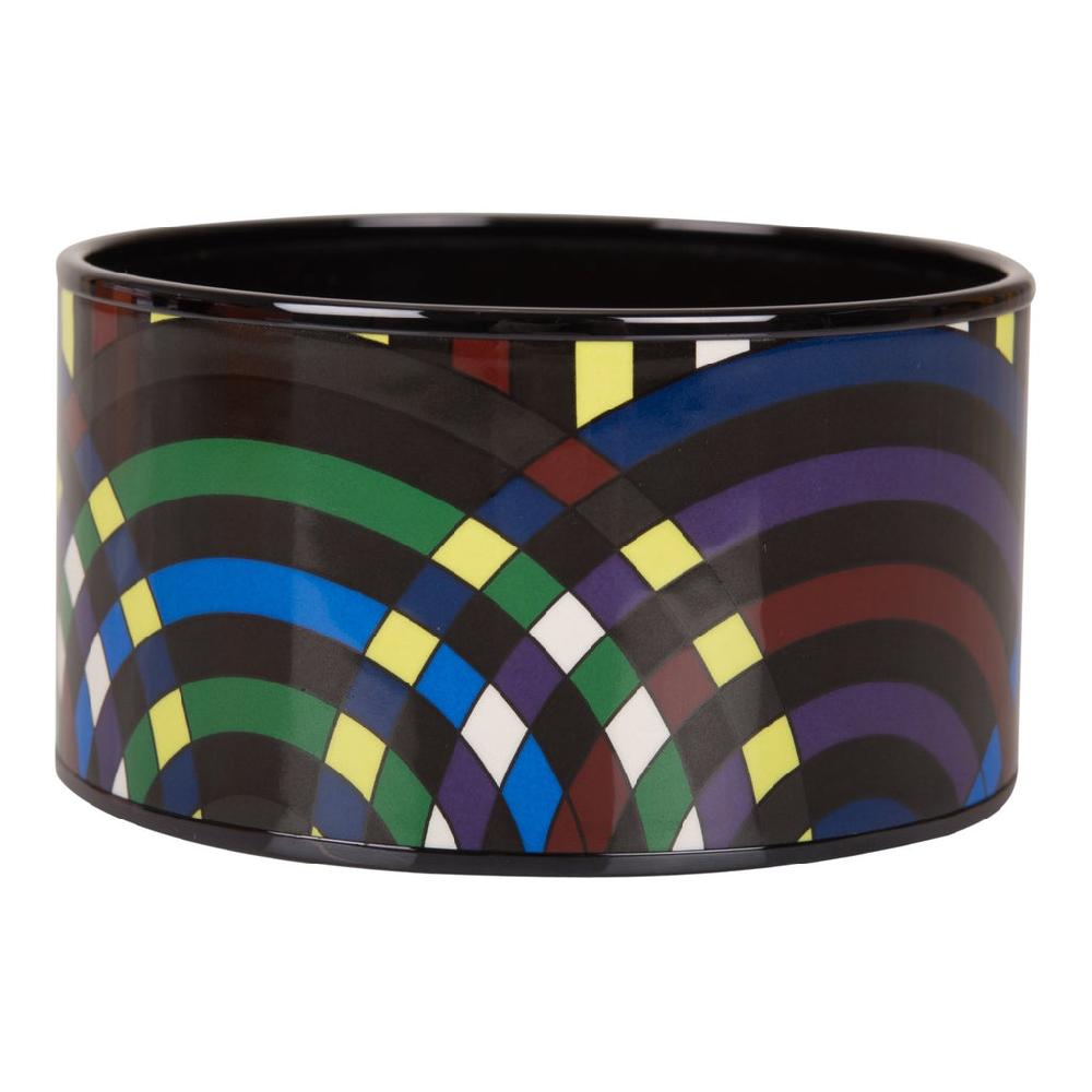 Hermes "Multicolor Circles" Extra Wide Printed Enamel Bracelet PM (65)