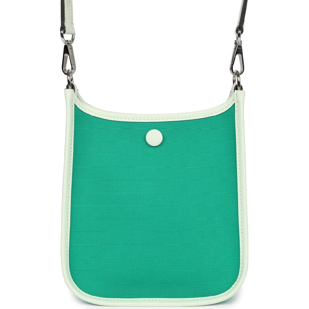 Hermes Neo Evelyne TPM Menthe Officier Canvas And Vert Fizz Swift Palladium Hardware