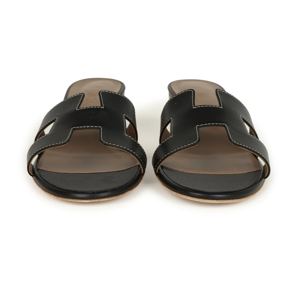 Hermes Oasis Sandals Black Calfskin 41 EU
