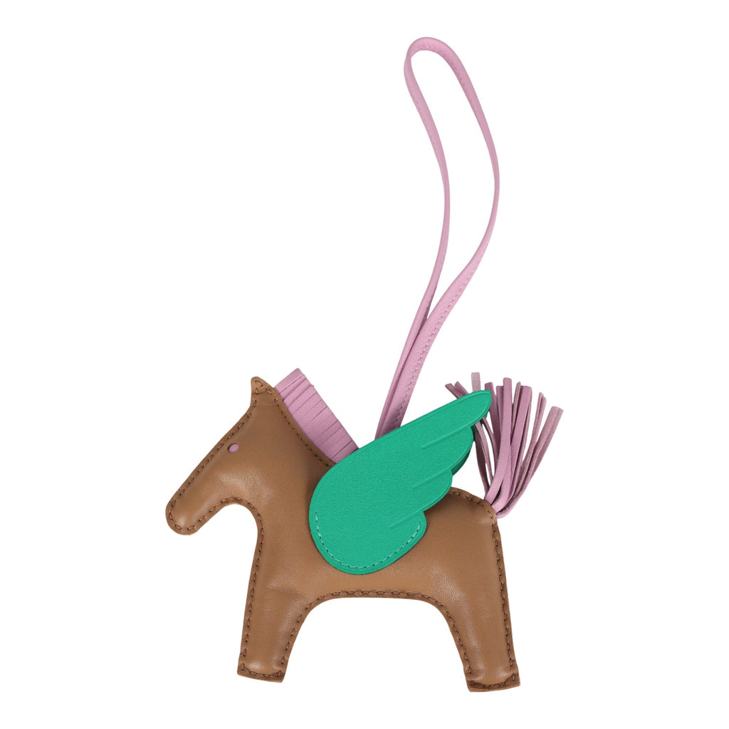 Hermes Pegase Rodeo Bag Charm MM Chai Mauve Sylvestre and Menthe Milo Lambskin