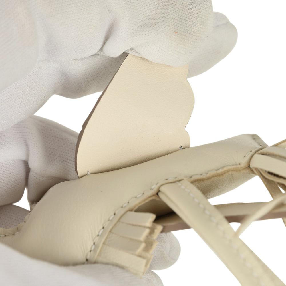 Hermes Pegase Rodeo Bag Charm PM Craie Milo Lambskin And Beton Matte Alligator Touch