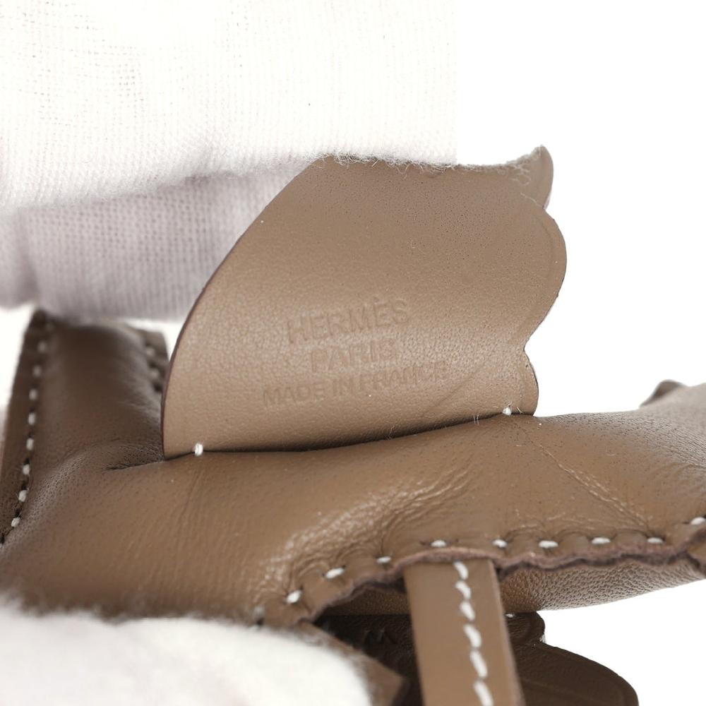 Hermes Pegase Rodeo Bag Charm PM Etoupe Milo Lambskin