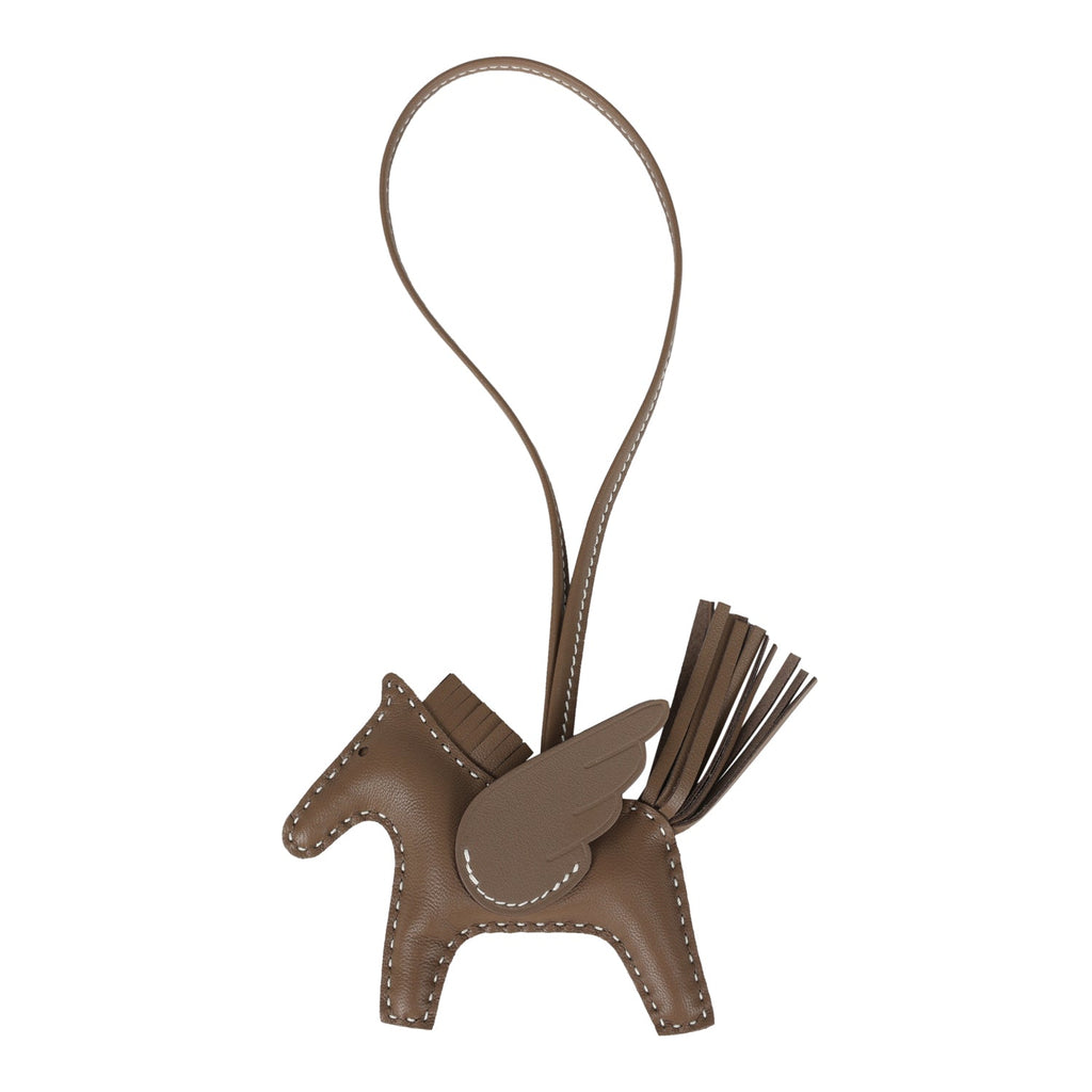 Hermes Pegase Rodeo Bag Charm PM Etoupe Milo Lambskin Hermes Pegase Rodeo Bag Charm PM Etoupe Milo Lambskin