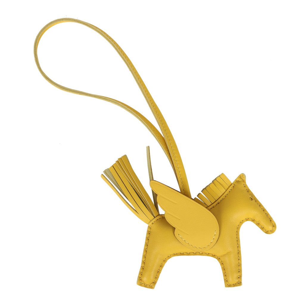 Hermes Pegase Rodeo Bag Charm PM Jaune De Naples Milo Lambskin