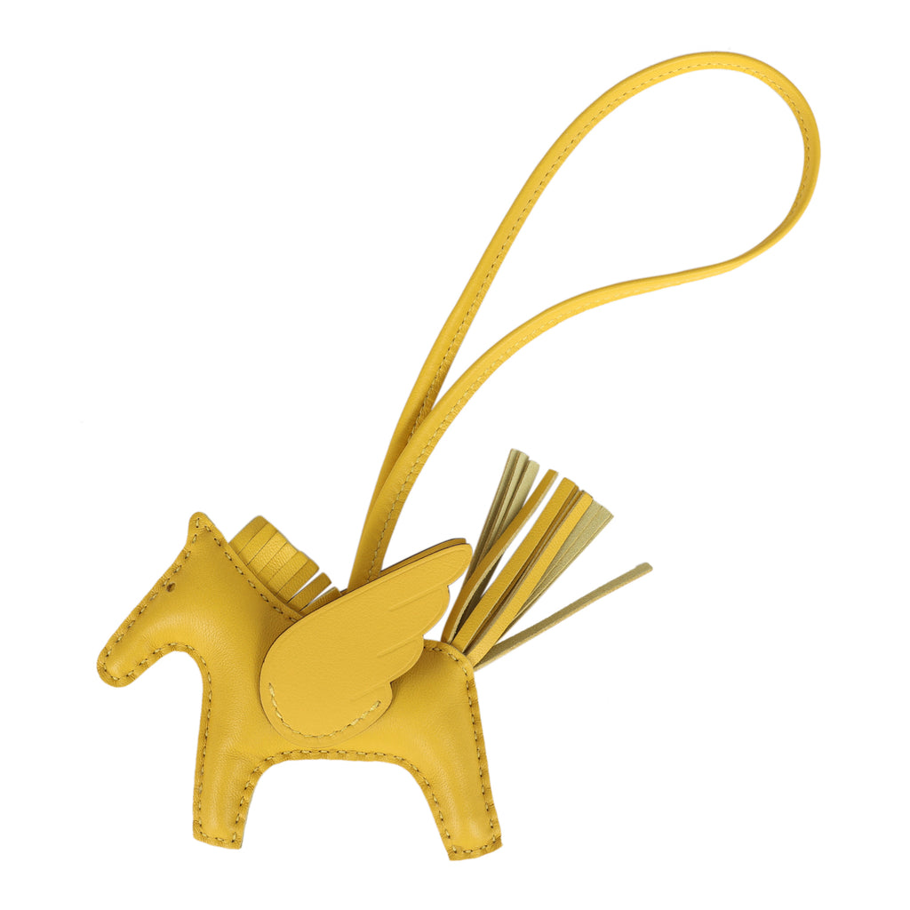 Hermes Pegase Rodeo Bag Charm PM Jaune de Naples Milo Lambskin