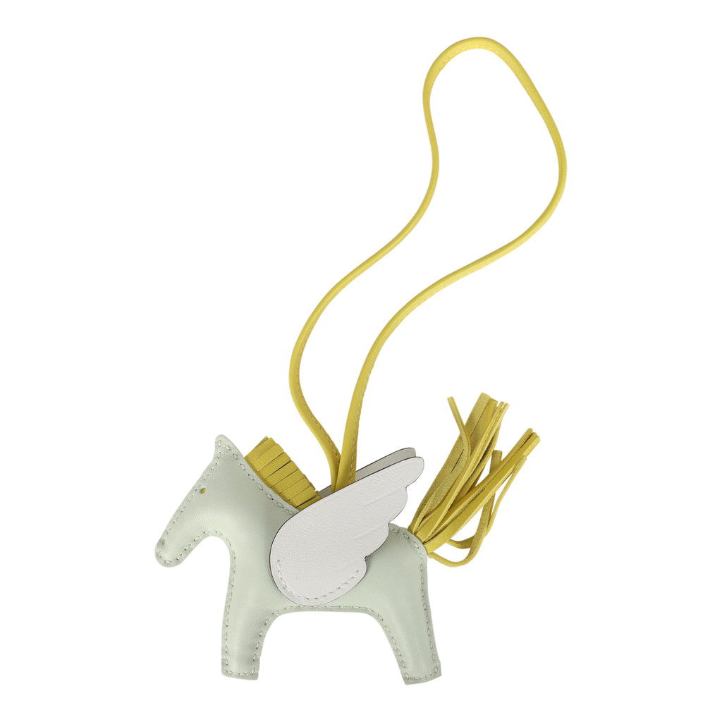 Hermes Pegase Rodeo Bag Charm PM New White/Vert Fizz/Lime Milo Lambskin Hermes Pegase Rodeo Bag Charm PM New White/Vert Fizz/Lime Milo Lambskin