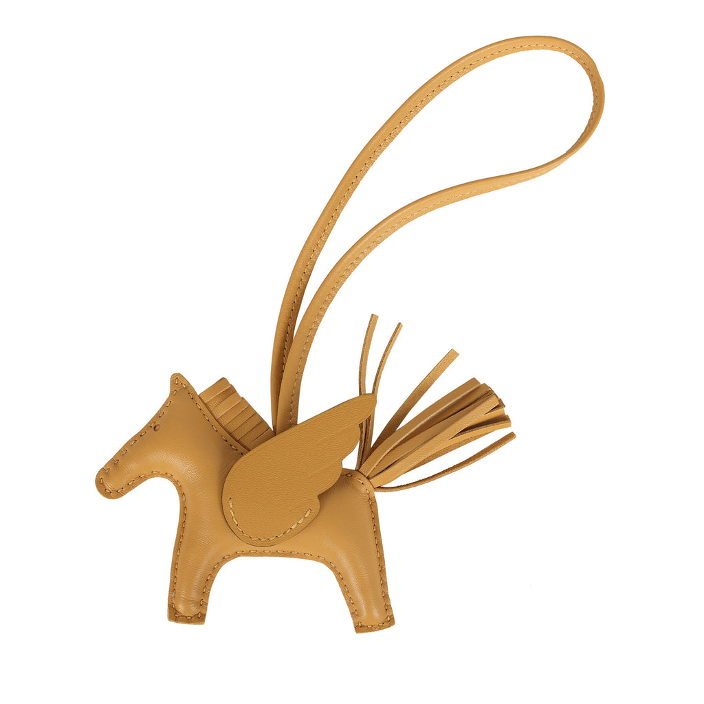 Hermes Pegase Rodeo Bag Charm PM Paille Milo Lambskin