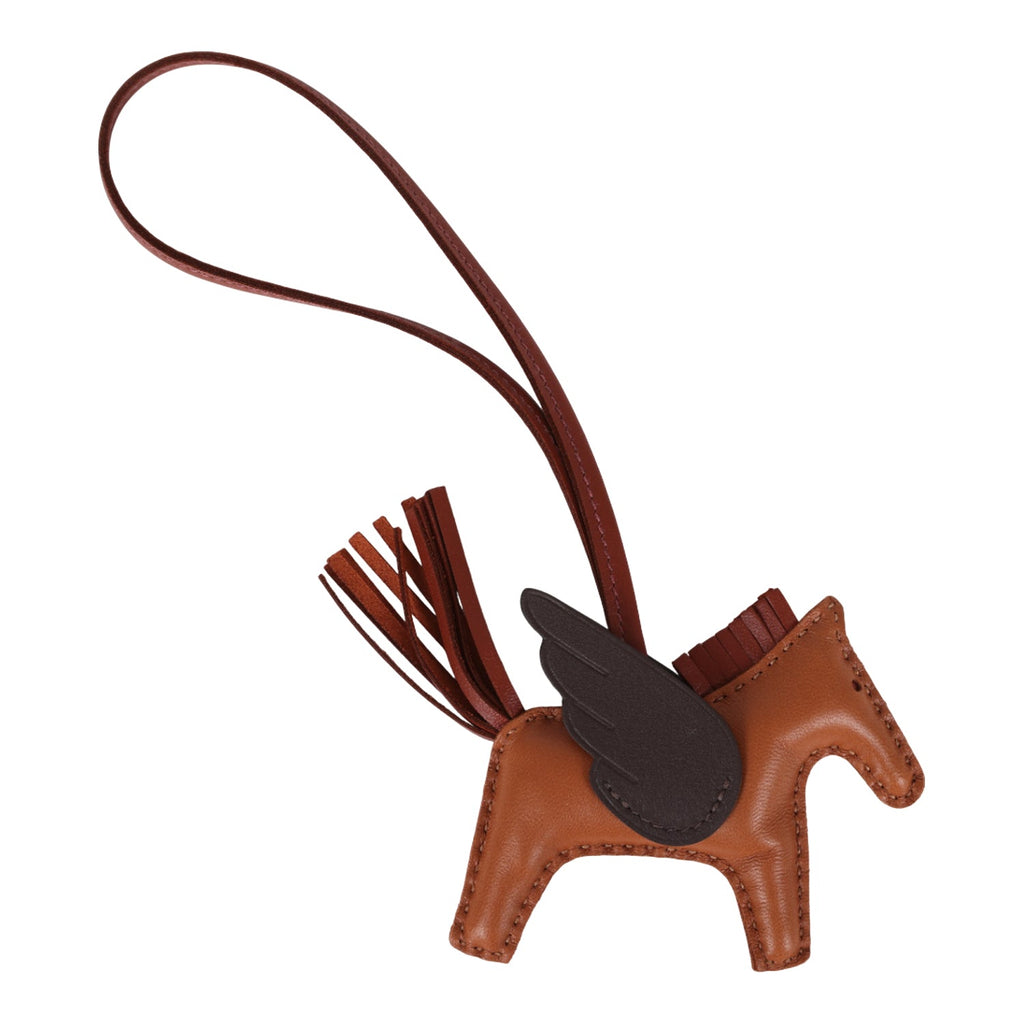 Hermes Pegase Rodeo Bag Charm PM Pain D'Epice/Sienne/Moka Swift & Milo Lambskin