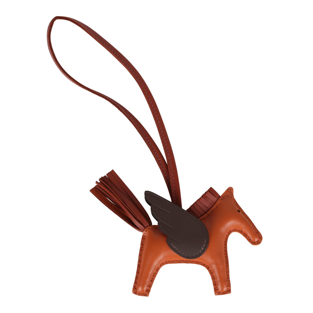 Hermes Pegase Rodeo Bag Charm PM Pain D'Epice/Sienne/Moka Swift & Milo Lambskin