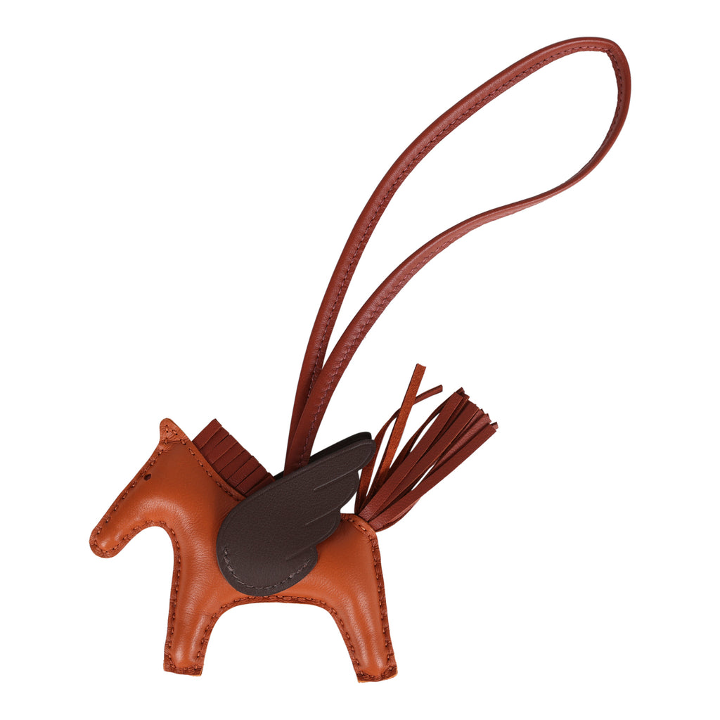 Hermes Pegase Rodeo Bag Charm PM Pain D'Epice/Sienne/Moka Swift & Milo Lambskin