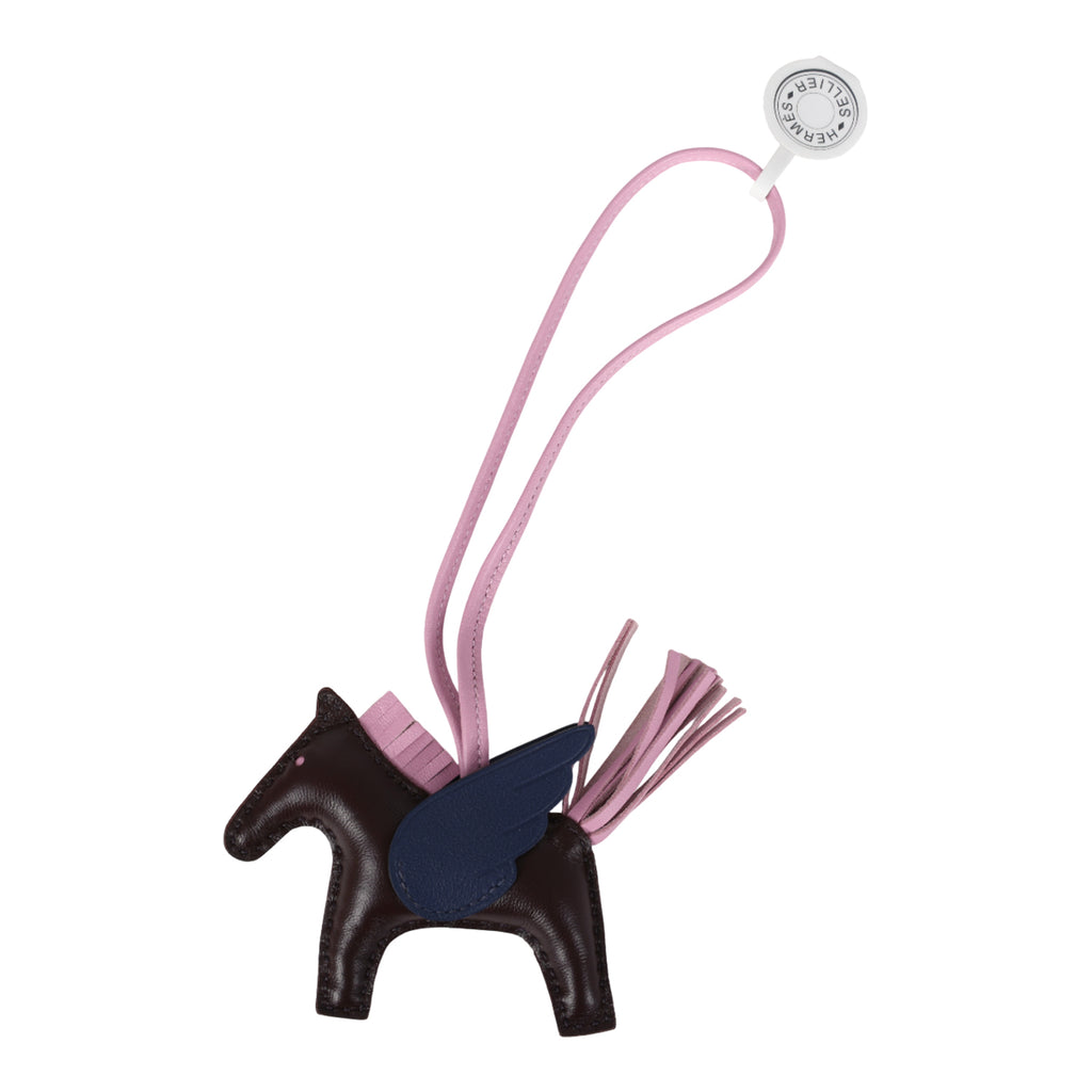 Hermes Pegase Rodeo Bag Charm PM Rouge Sellier Mauve Sylvestre & Bleu Saphir Milo Lambskin