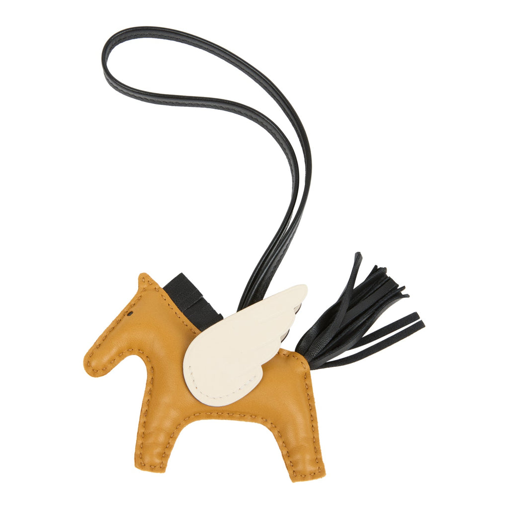 Hermes Pegase Rodeo Bag Charm PM Sesame Black and Nata Milo Lambskin Hermes Pegase Rodeo Bag Charm PM Sesame Black and Nata Milo Lambskin