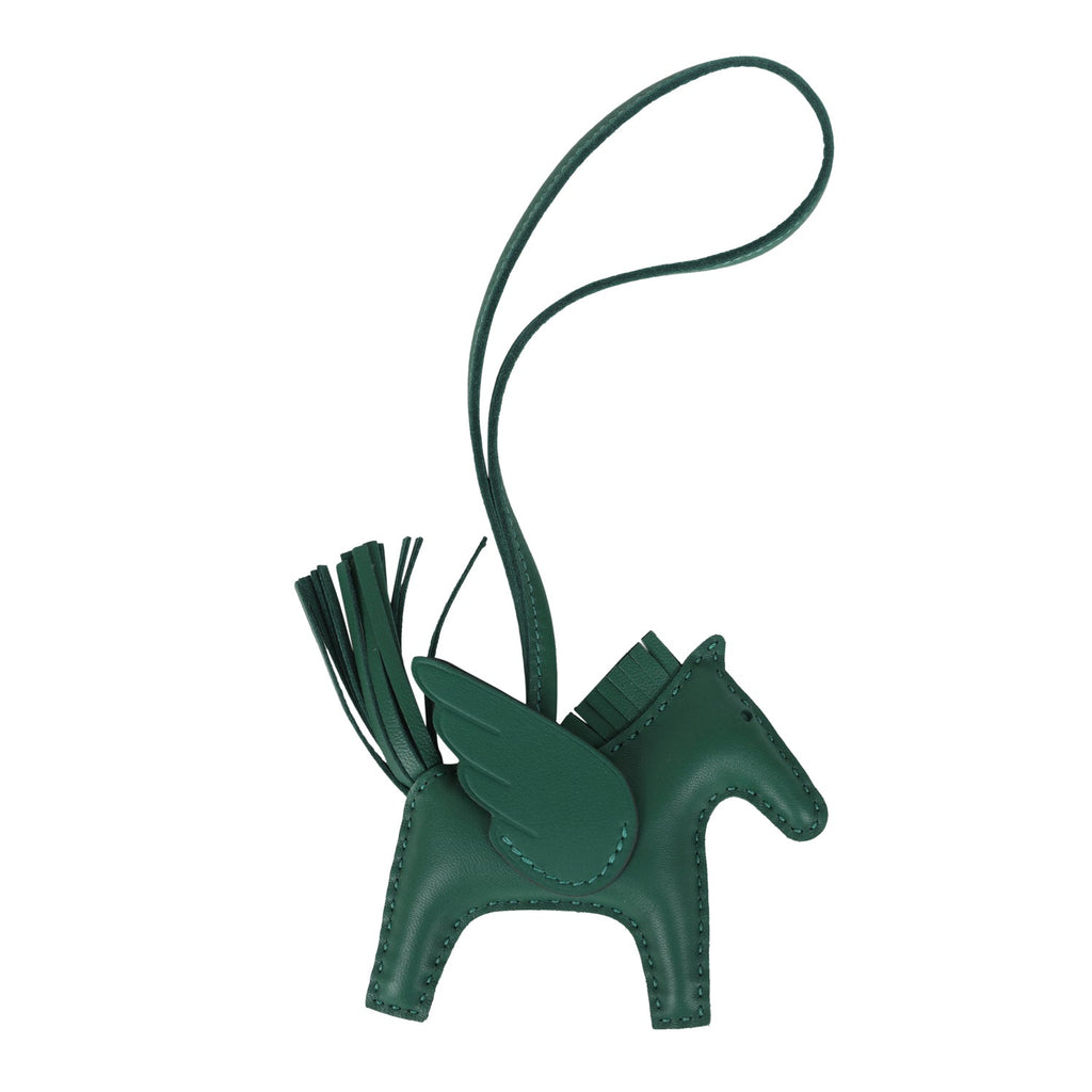 Hermes Pegase Rodeo Bag Charm PM Vert Moyen Milo Lambskin