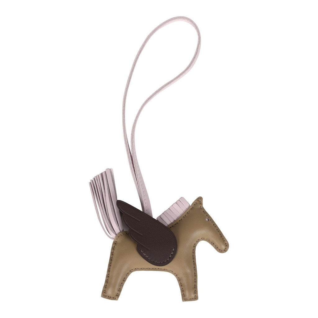 Hermes Pegasus Rodeo Bag Charm PM Beige Marfa Mauve Pale Moka Milo Lambskin