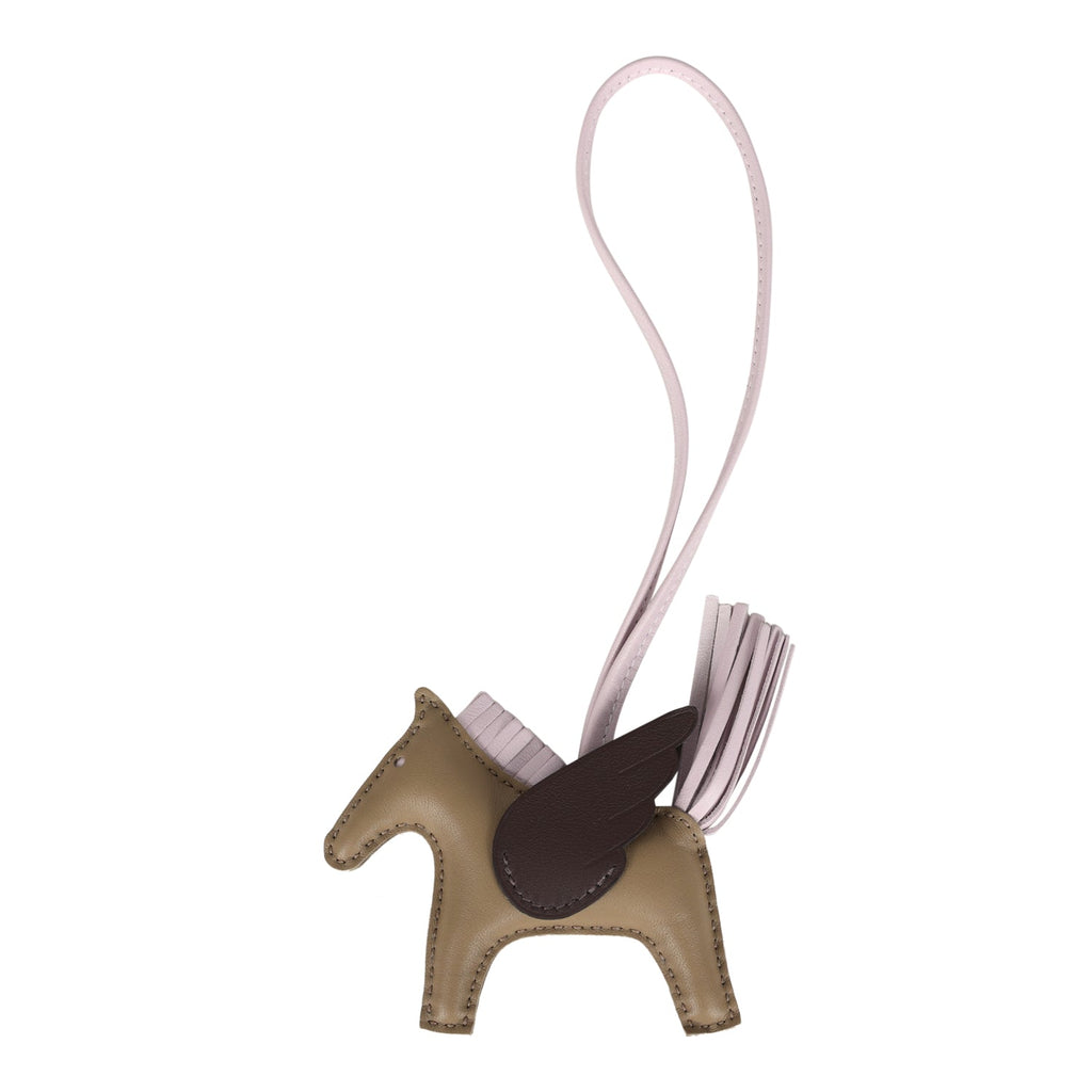 Hermes Pegasus Rodeo Bag Charm PM Beige Marfa Mauve Pale Moka Milo Lambskin Hermes Pegasus Rodeo Bag Charm PM Beige Marfa Mauve Pale Moka Milo Lambskin